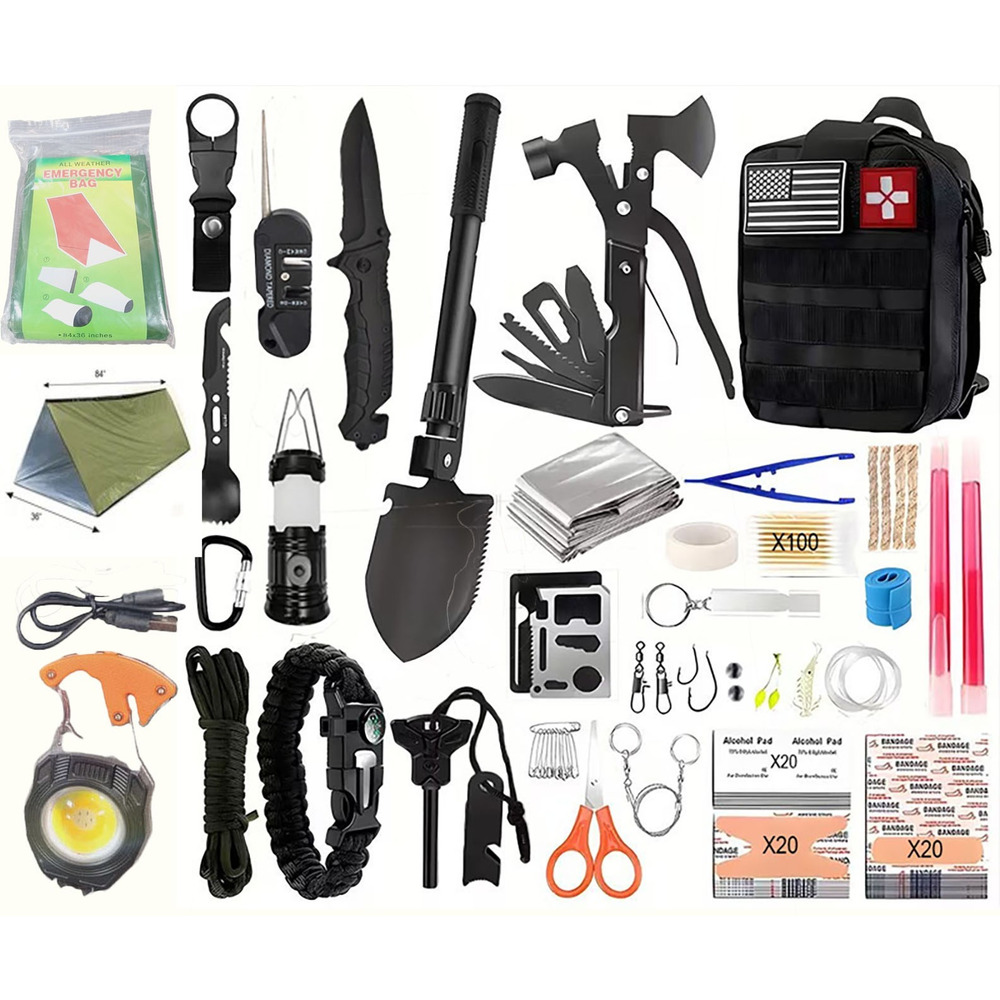 Emergency Survival Prepper Kit First Aid Bug out Military 198 Pieces Set -US